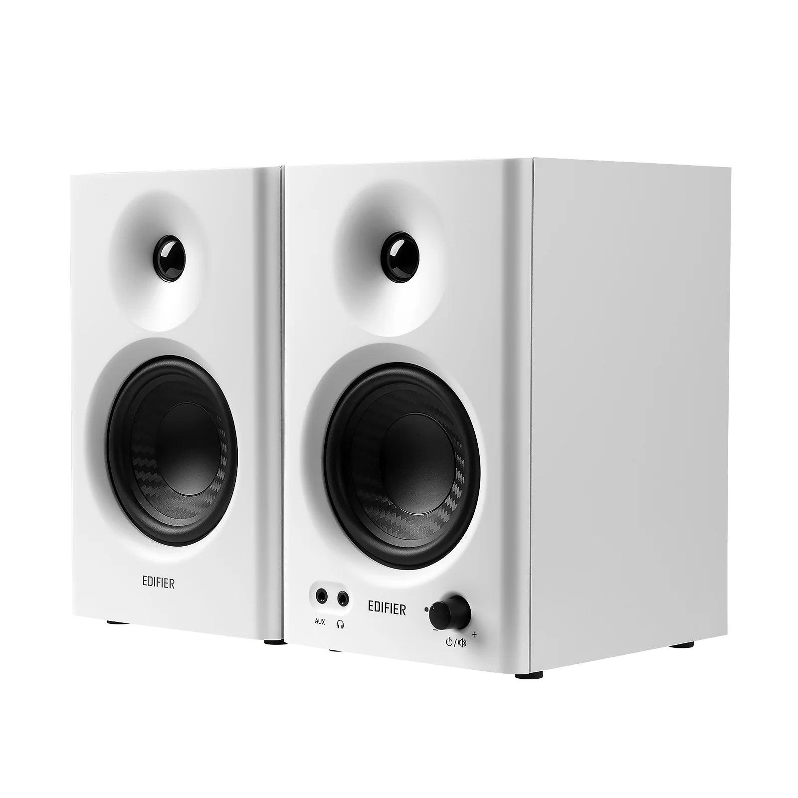 MR4 Powered Studio Monitor Speakers, 4" Active Near-Field Monitor Speaker - White (Pair)