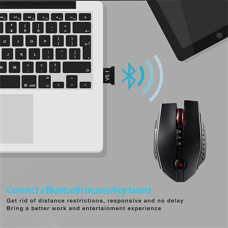 MINI USB Bluetooth 5.1 Dongle Adapter for PC Laptop Mouse Keyboard