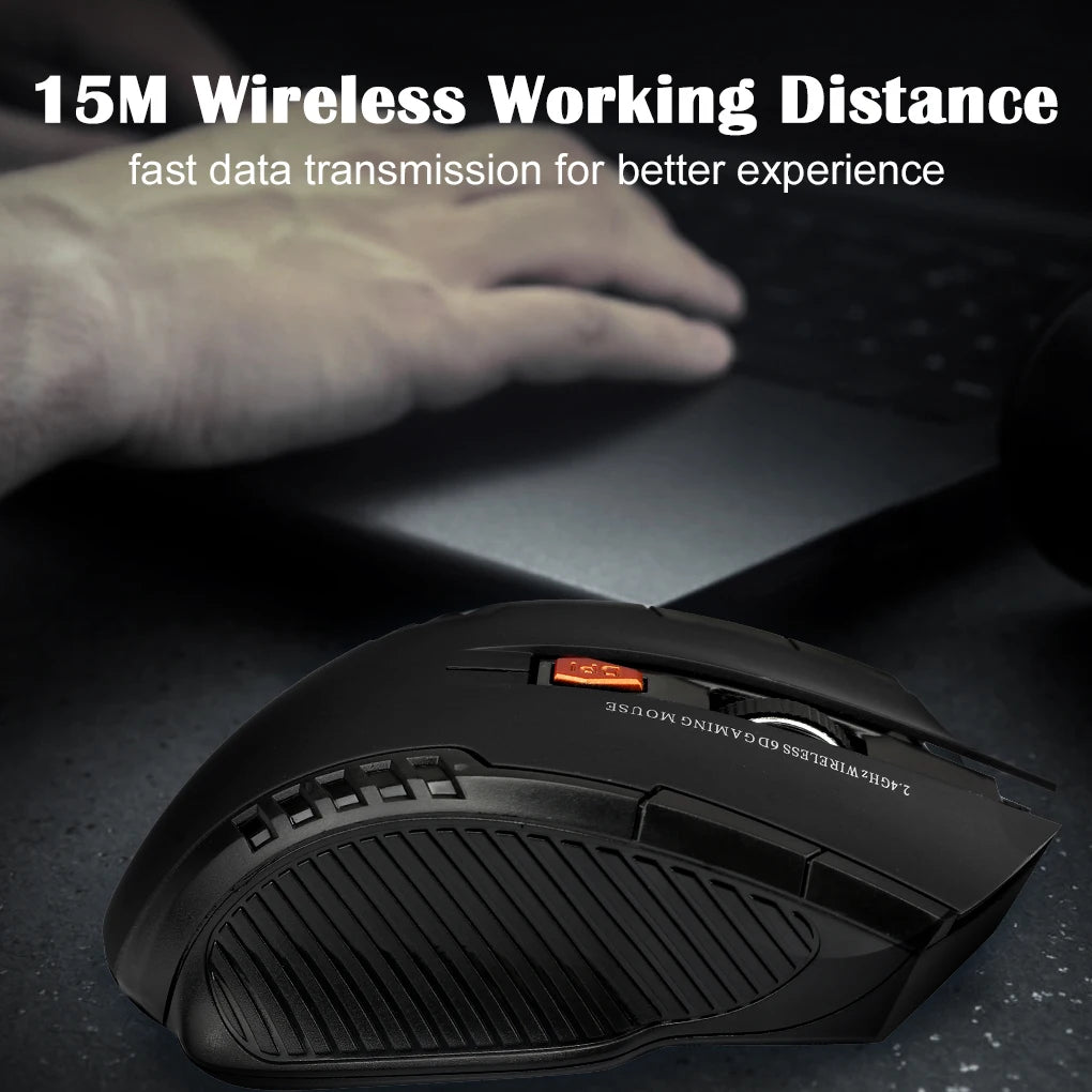 2.4G Wireless Mouse 1600DPI Optical Mouse Gamer for Computer 6 Buttons