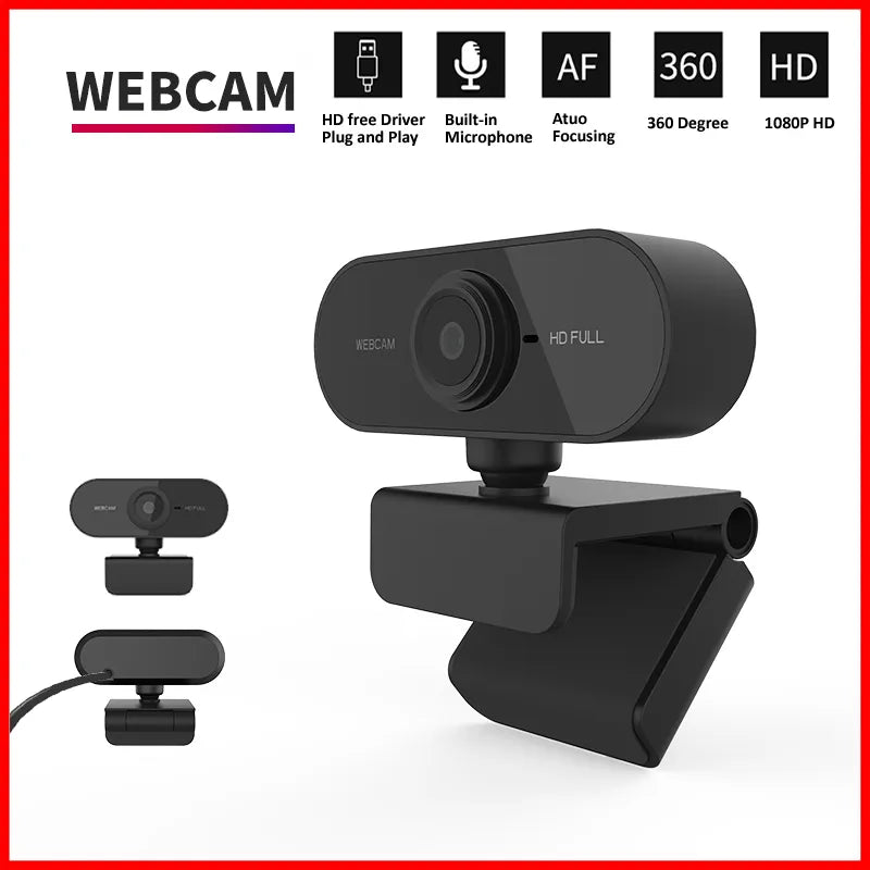 1080P HD Mini Webcam with microphone, usb interface supports laptop