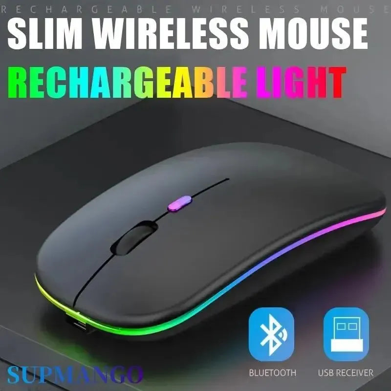 Wireless Mouse Rechargeable Silent LED Backlit Mice PC Laptop Computer