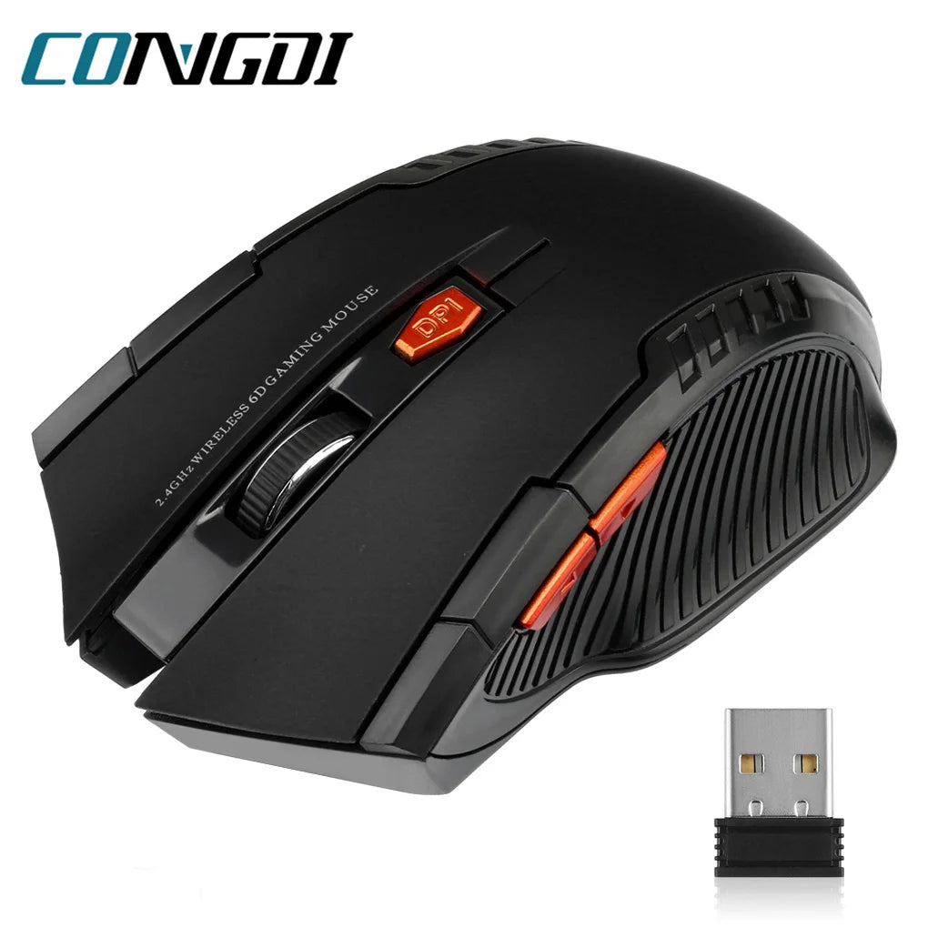 2.4G Wireless Mouse 1600DPI Optical Mouse Gamer for Computer 6 Buttons