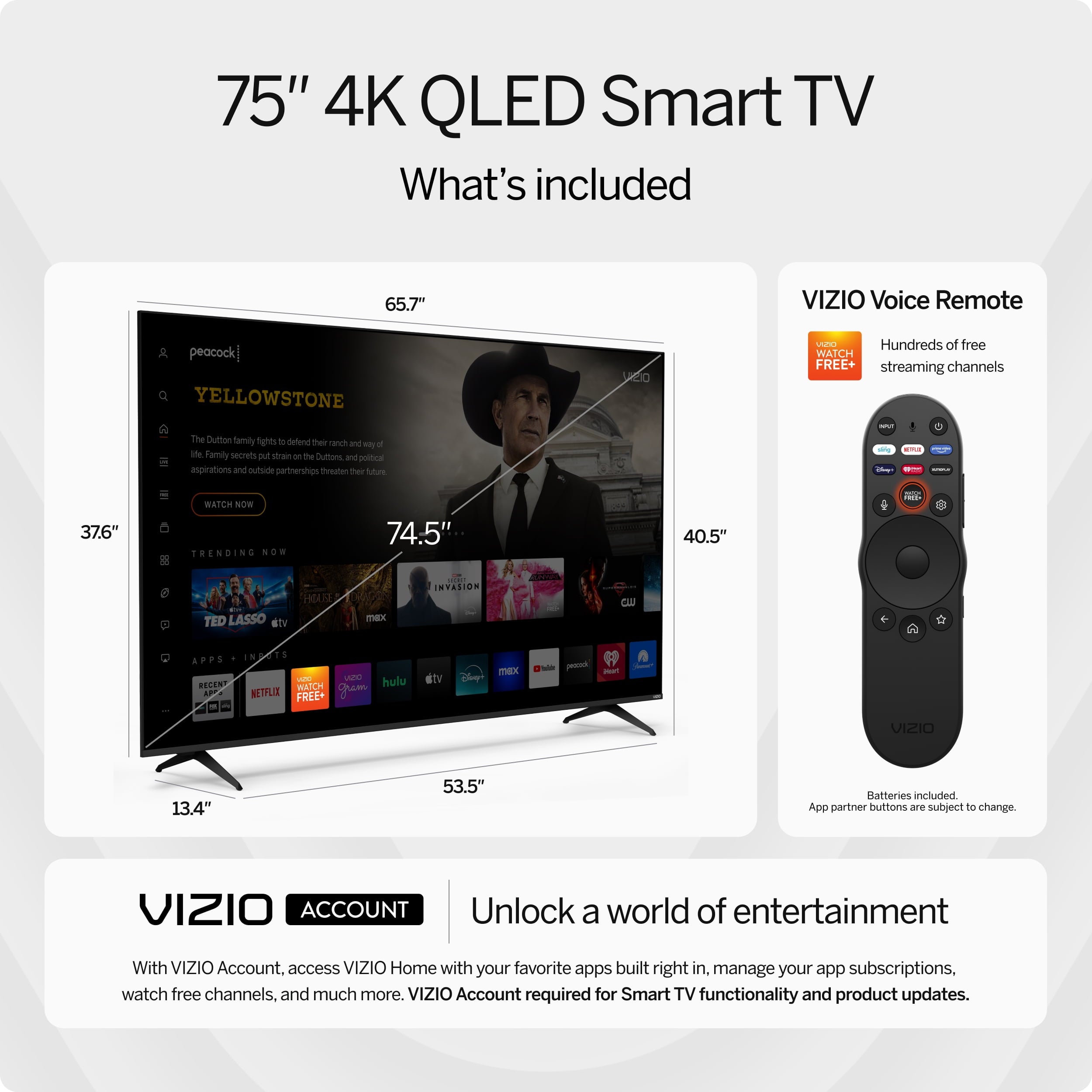 75" Class Quantum 4K QLED HDR Smart TV (NEW) M75Q6-L4