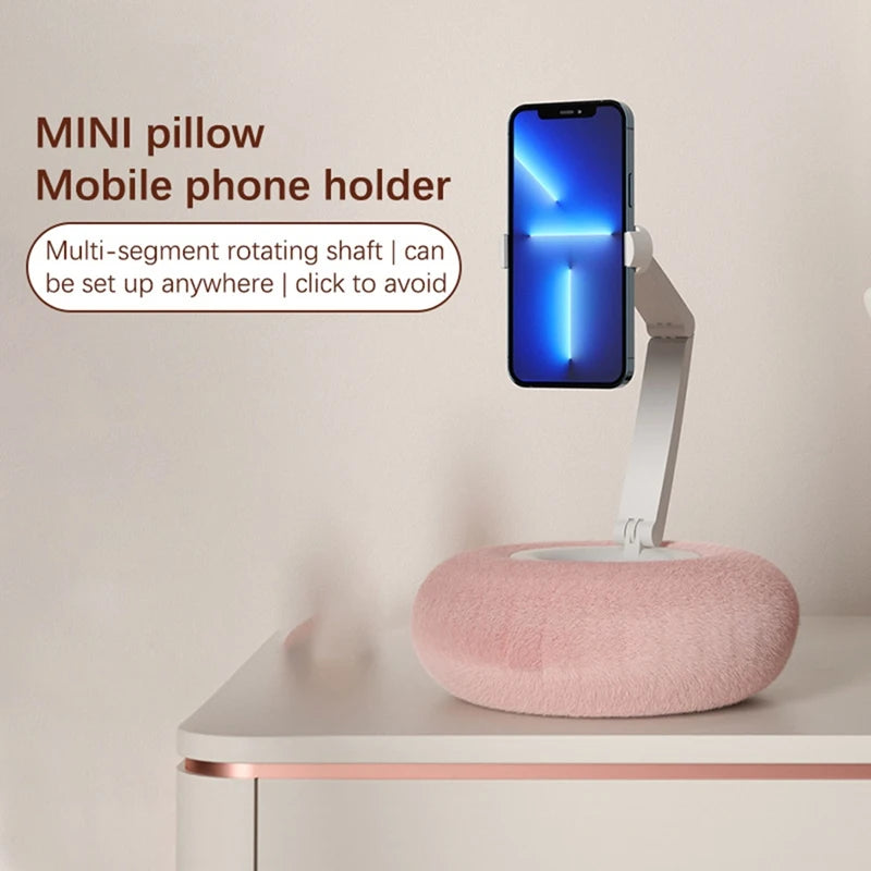 Mobile Phone Pillow Holder Bed Sofa Lap Adjustable Soft Pillow Stand for Iphone Xiaomi Redmi Huawei Oppo 4.7In-7.0In